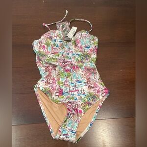 nwt j crew factory mercantile Colorful one piece Printed Swimsuit size 2